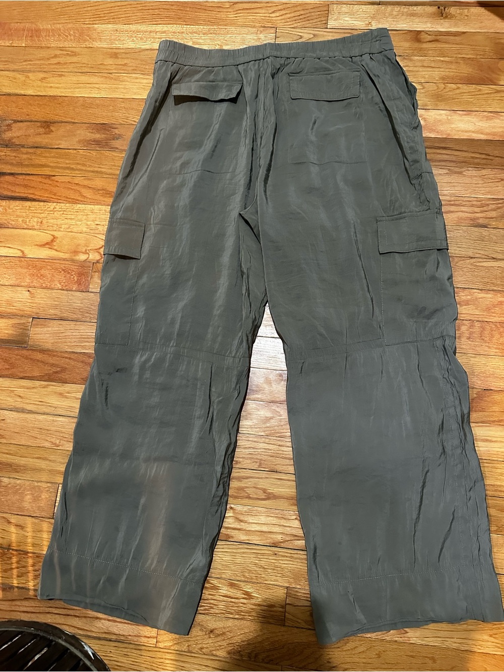 Maison D’ Amelie Green Pants Cargo Wide Leg High Waisted Modal Lightweight XL - Picture 7 of 8